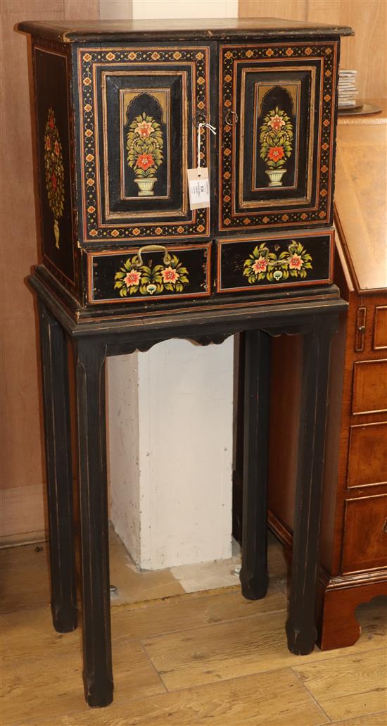 An Indian painted small cabinet W.51cm